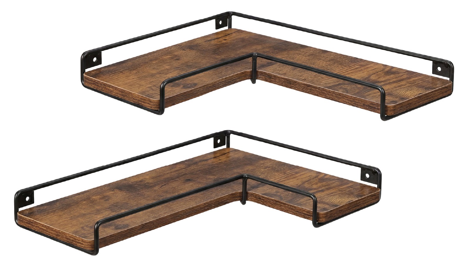 Levede 2 Piece of Corner Floating Shelf - Brown
