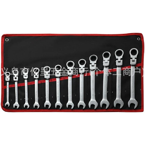 AUPK 12 Piece of 8mm-24mm Flex Head Ratchet Spanner Set