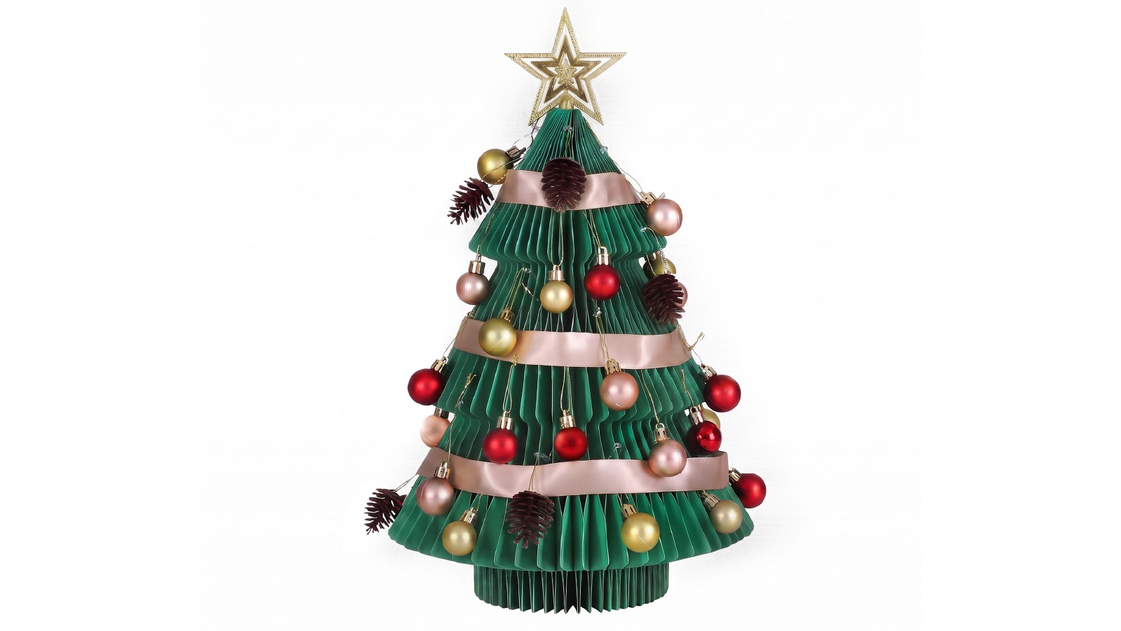 Jingle Jollys 61cm Paper Christmas Tree with Star Topper - Green