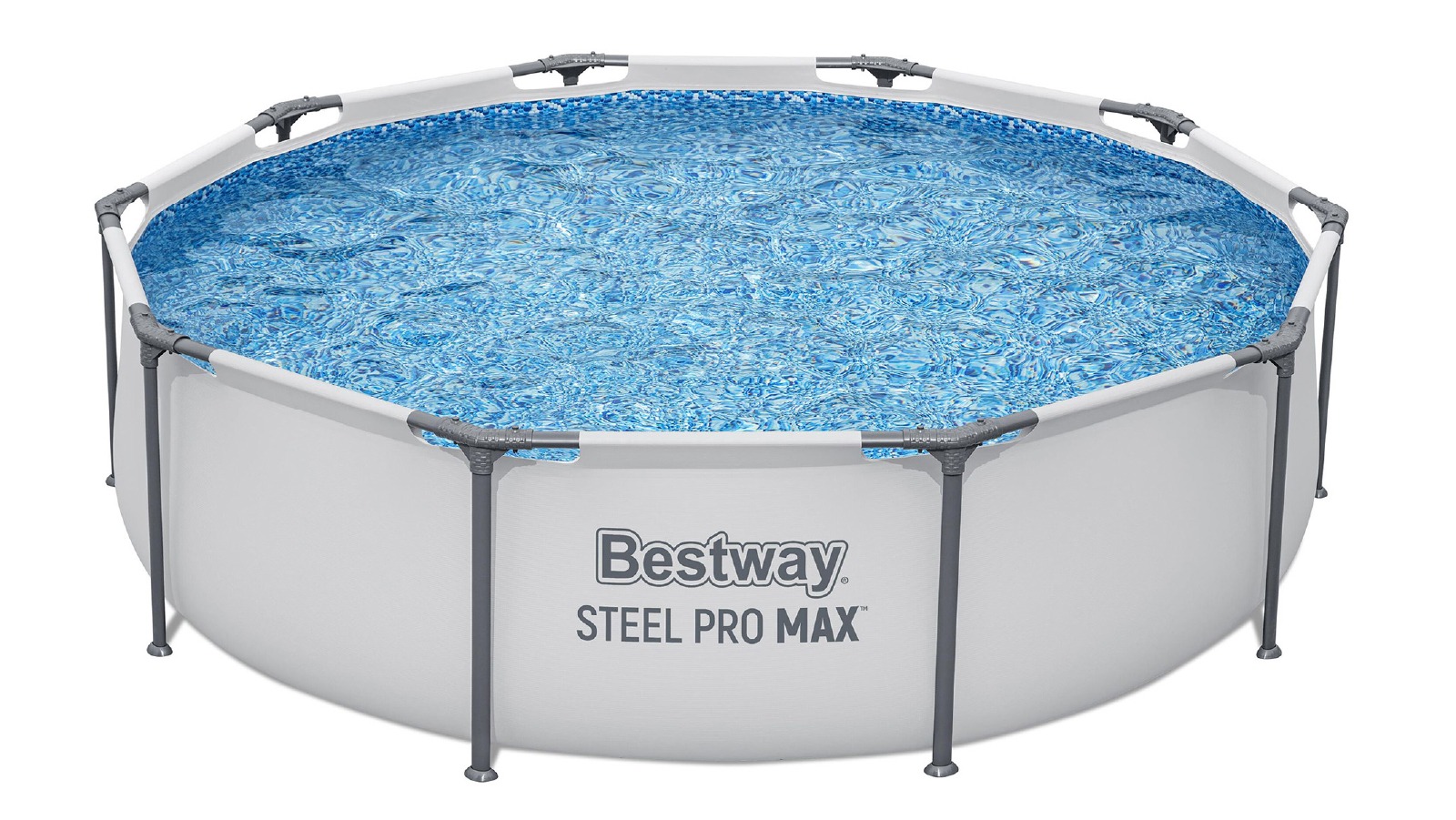 Bestway 305cm Steel Above Ground Round Backyard Pool Set - White