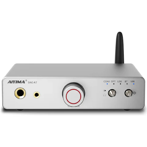 Aiyima DAC-A7 Bluetooth 5.4 DAC Desktop Headphone Amplifier - Silver