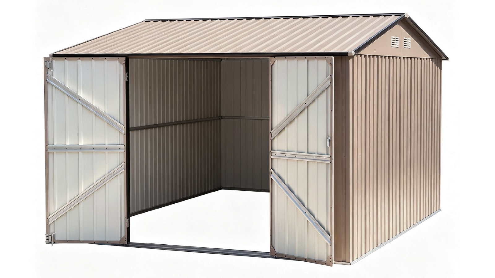 Giantz 3 x 3m Galvanized Steel  Garden Shed Outdoor Storage - Brown