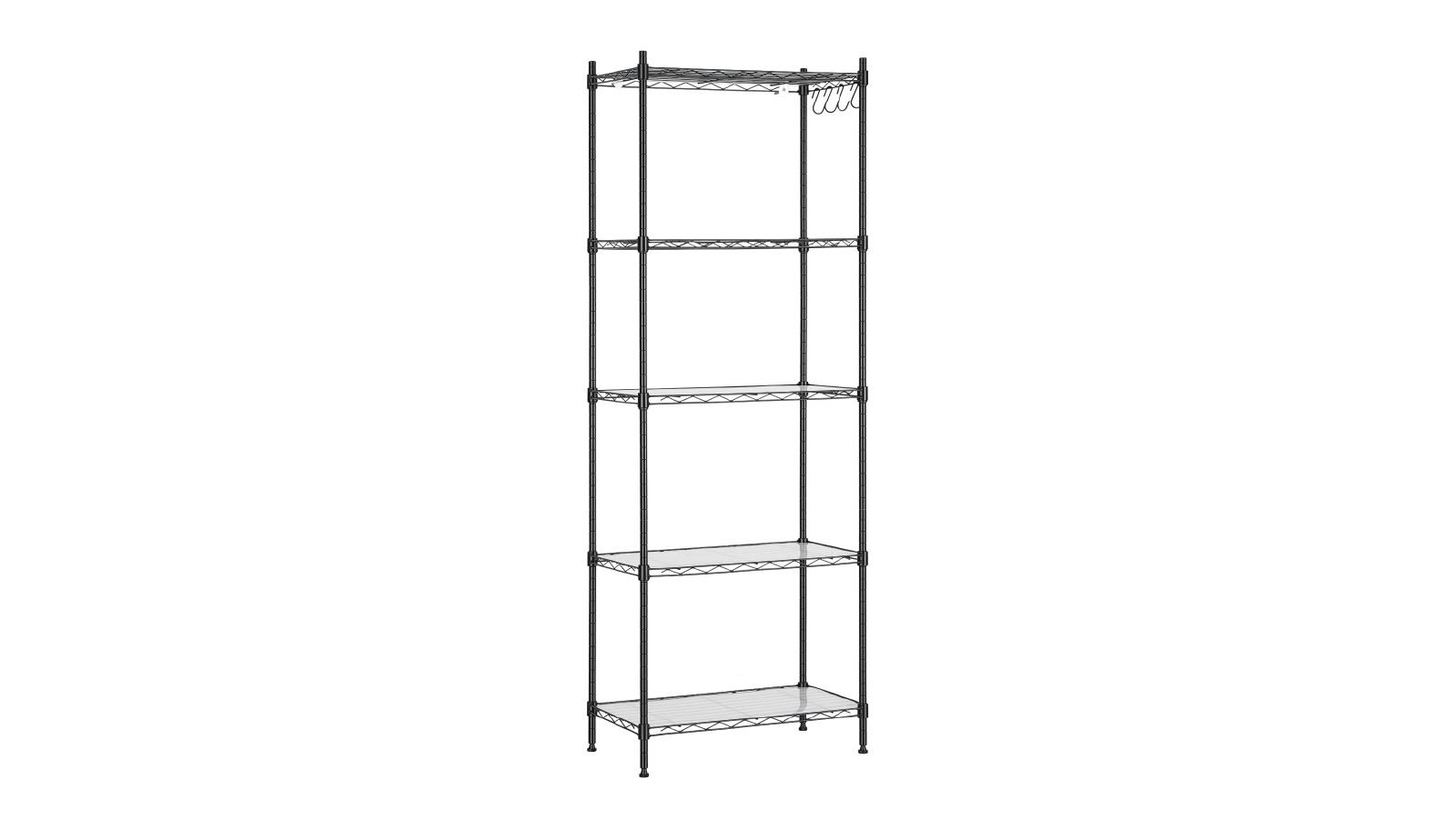 Artiss 55 x 30 x 150cm 5 Tier Adjustable Metal Kitchen Rack - Black