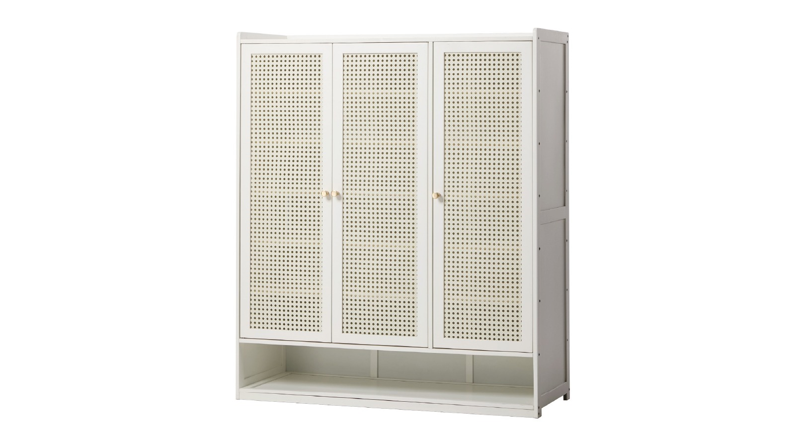 Oikiture 7 Tier Rattan Storage Cabinet Shoes Rack - White
