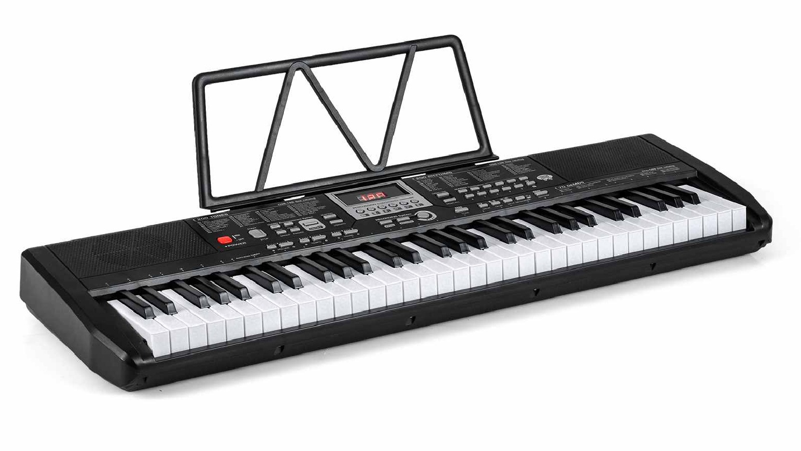 Costway 61-Key Dual Piano Keyboard Kit with Adjustable Stand & Stool - Black