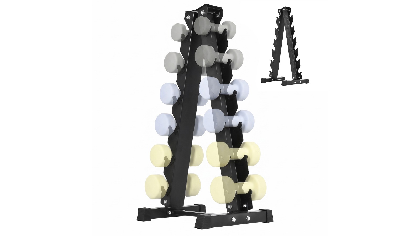 Advwin 6 Tier Heavy Duty Dumbbell Rack Stand Only for 200kg Capacity - Black