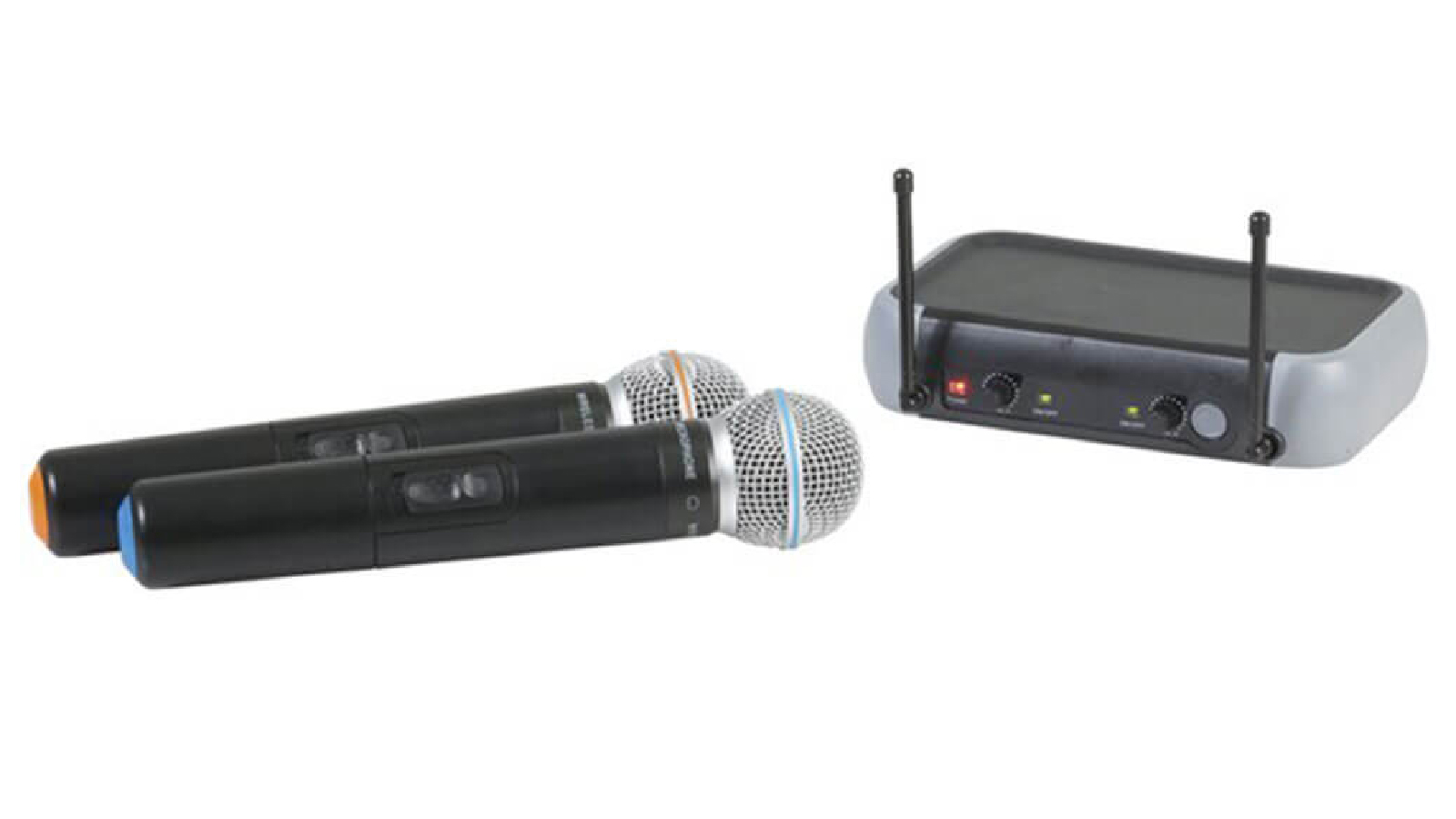 Latestbuy Dual Wireless UHF Microphone System with Receiver and PSU