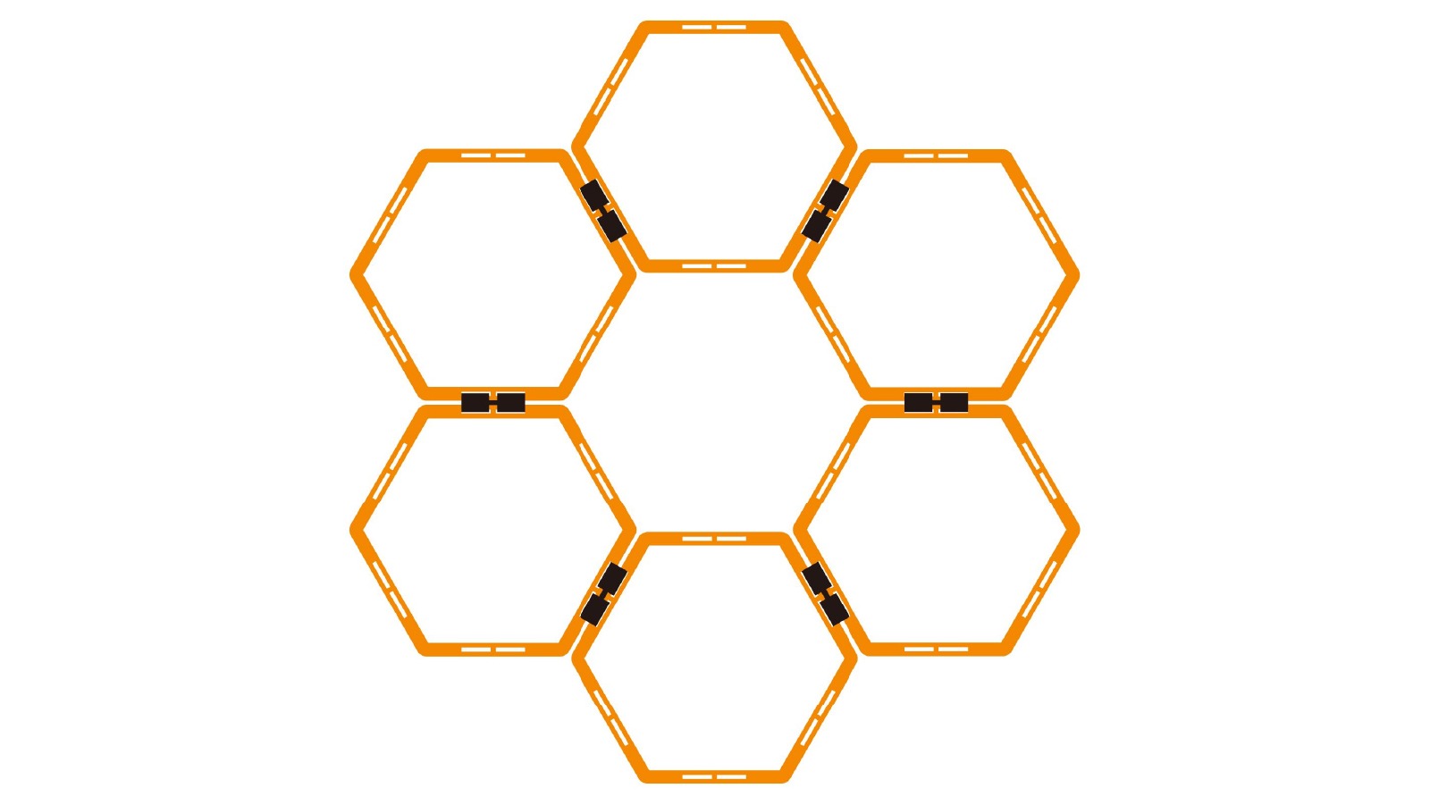 12 Piece Portable Hex Agility Ring Set for Speed, Coordination, Balance and Multi-Sport Footwork Training