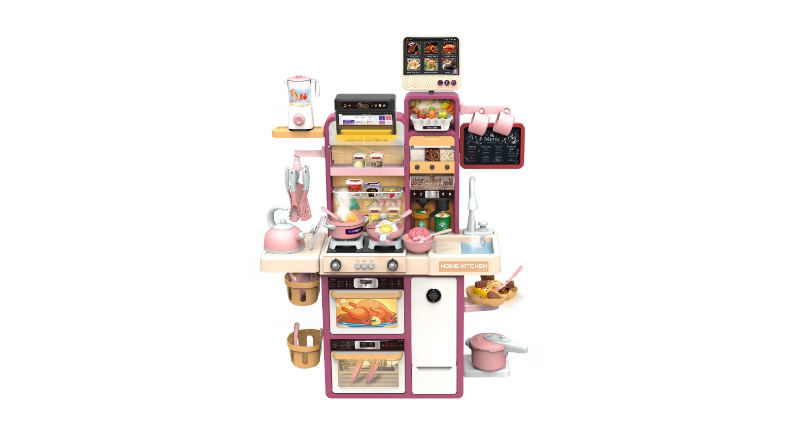 22 Piece Girls Hair Salon Pretend Play Toy Set with Hairdryer, Straightener, Barber Apron and Accessories