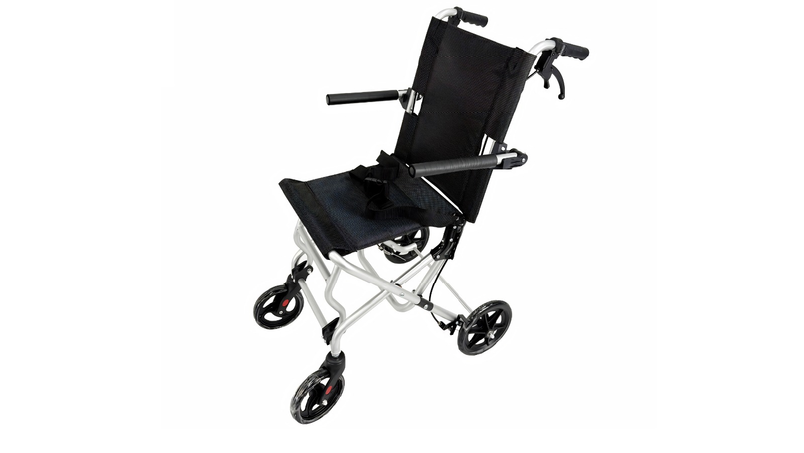 Hubsite Pinnacle Aero Ultra-Light Foldable Transit Wheelchair with Aluminium Alloy Frame - Black