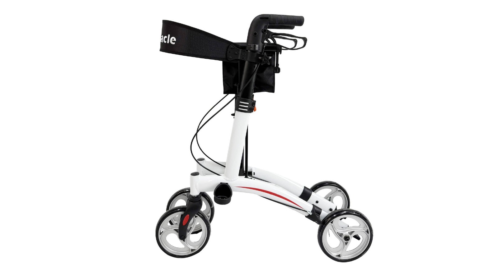 Hubsite Pinnacle Steady StepRollator with Lightweight Aluminium Frame & Adjustable Height Settings - White 