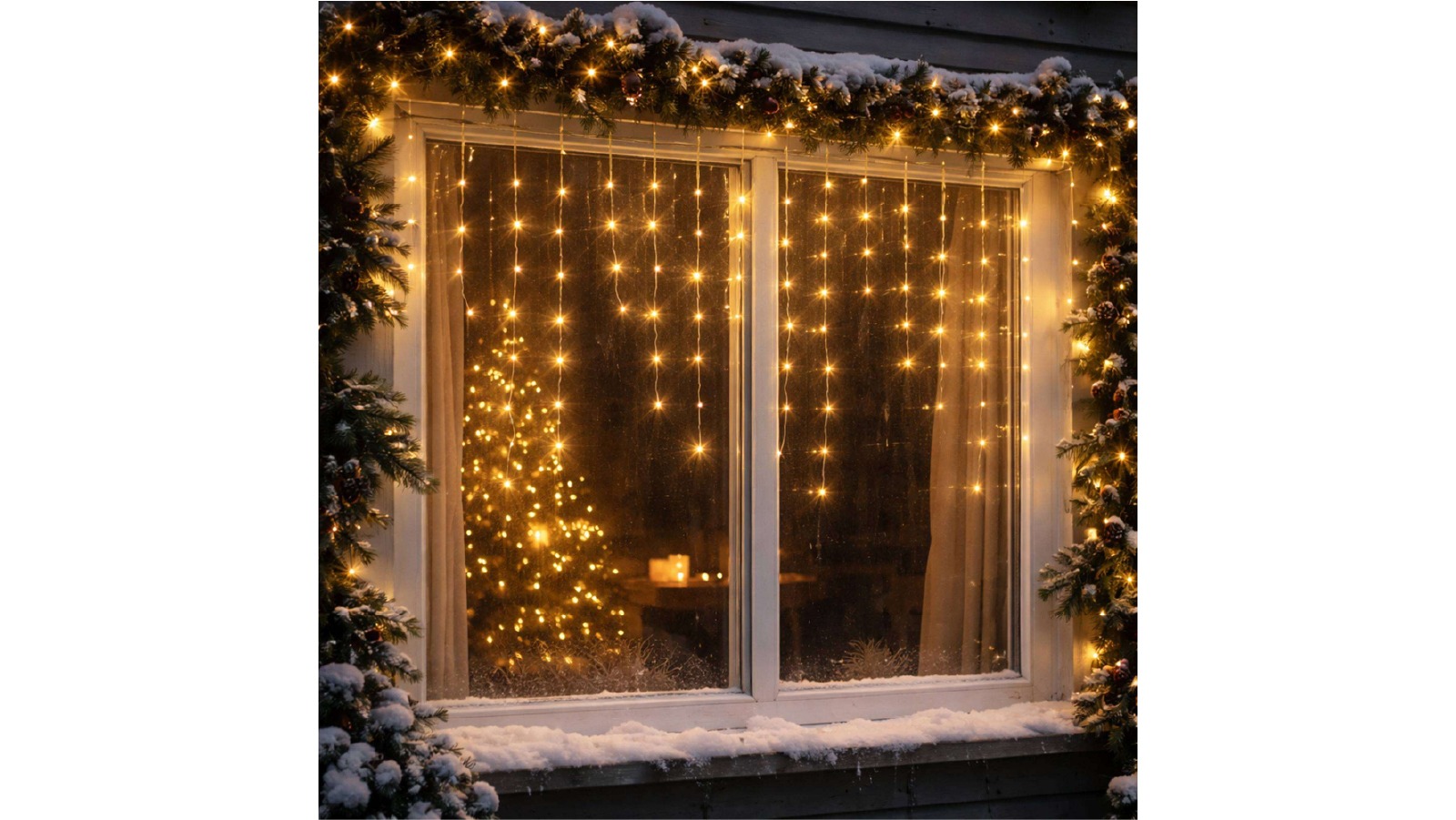 Lexi Lighting	600 LED Snowing Icicle Lights - Warm White