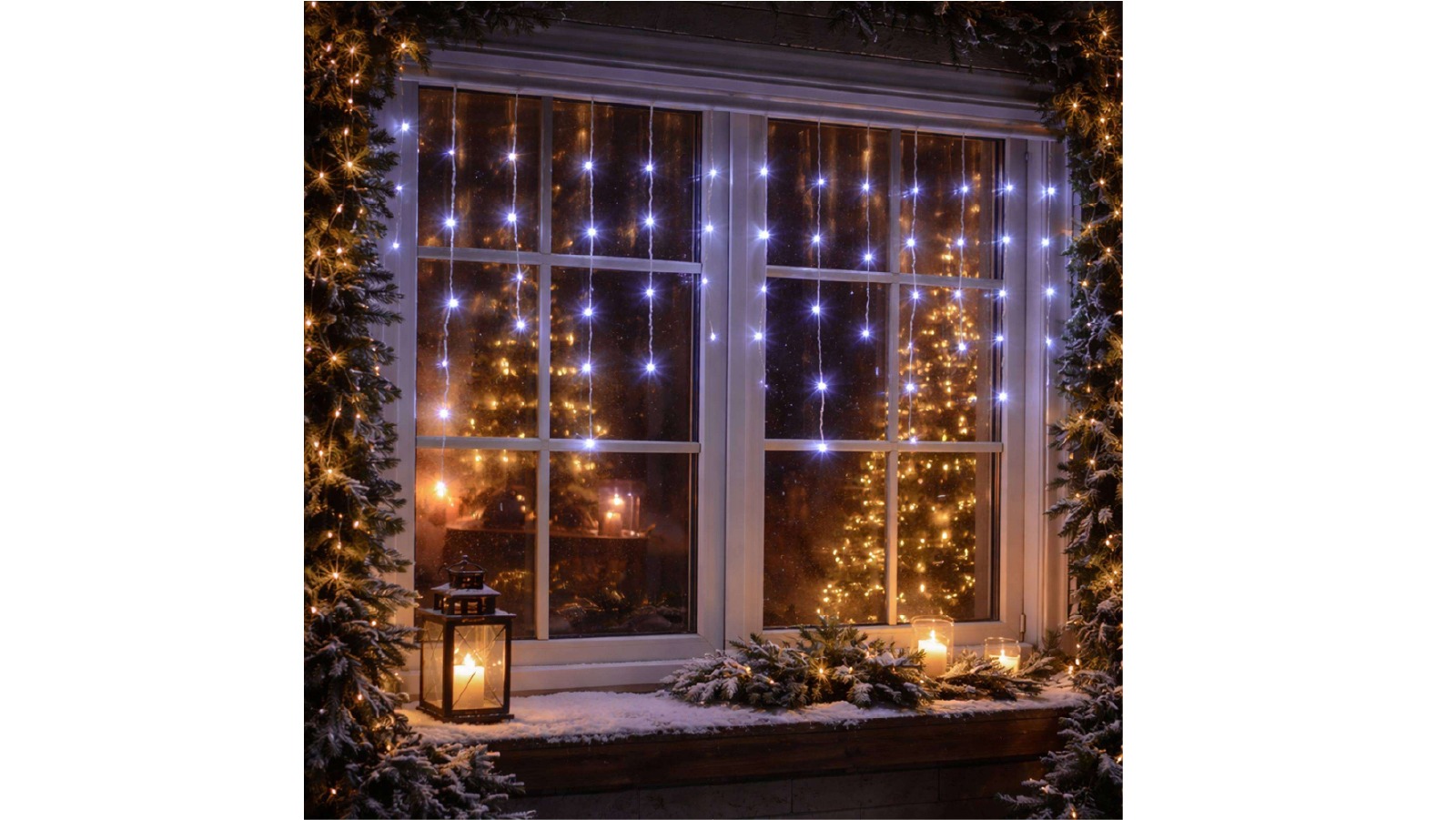 Lexi Lighting 600 LED Snowing Icicle Lights - White