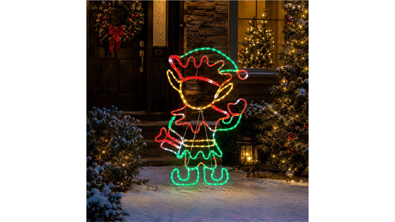 Lexi Lighting	70 x 116cm Rope Light Christmas Elf Silhouette