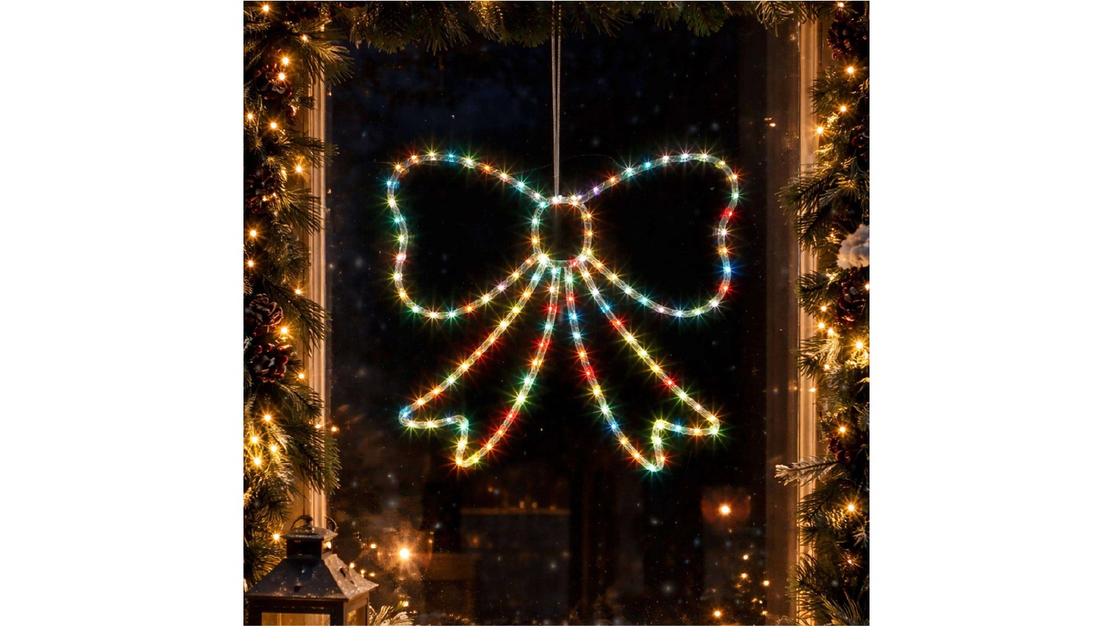 Lexi Lighting	55 x 50cm Lit Bow RGB LED on Clear Frame