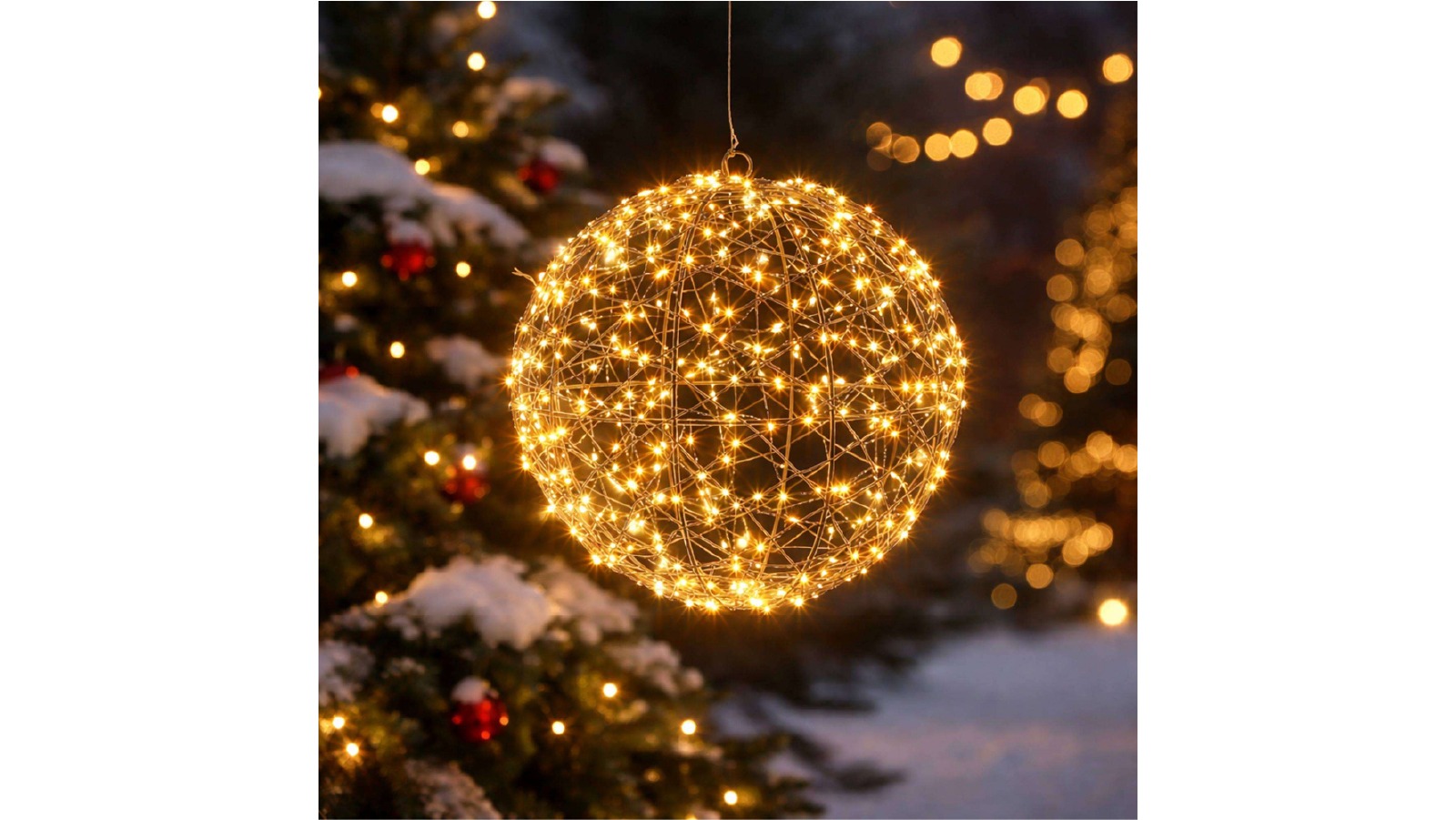 Lexi Lighting 30cm Metal Ball - Amber and Warm White
