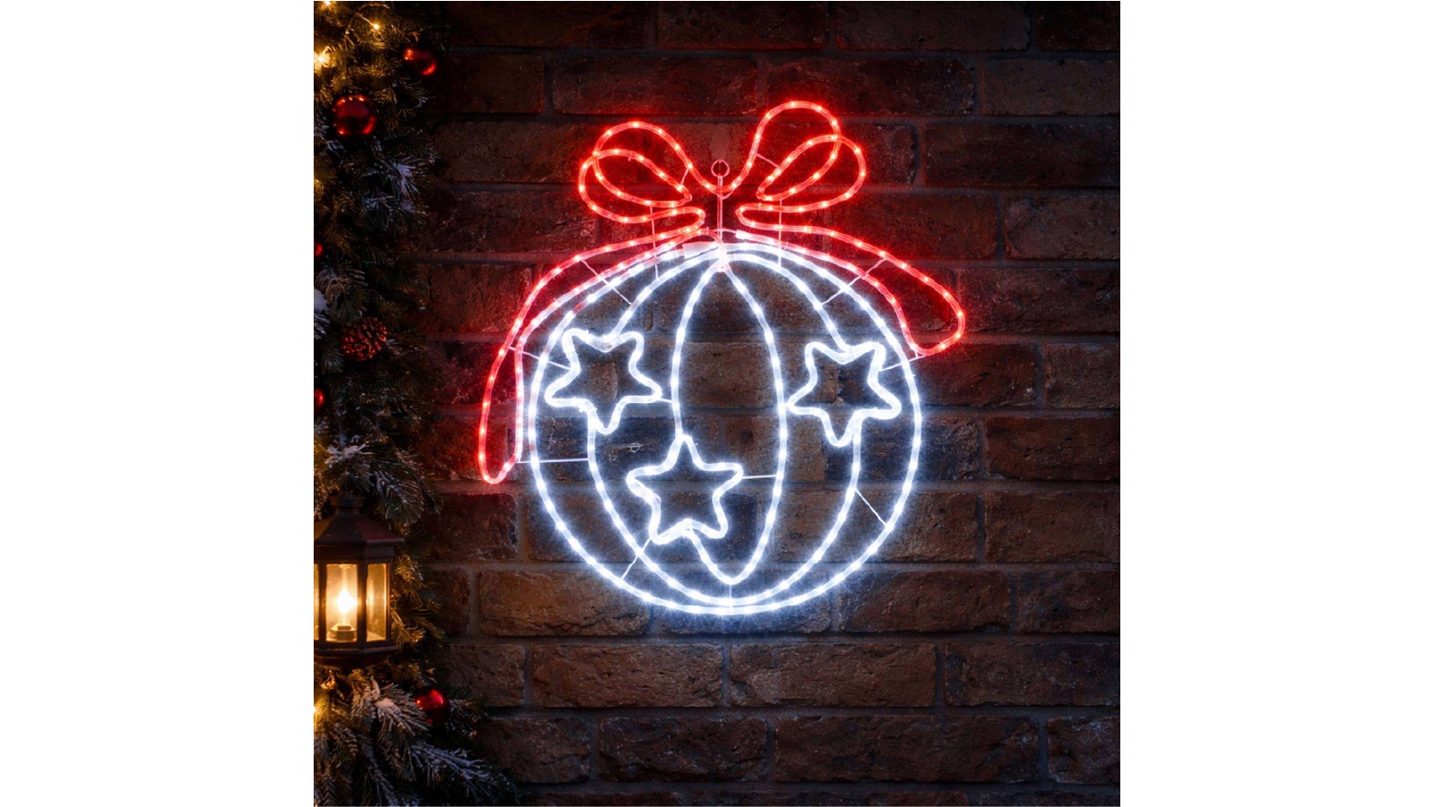 Lexi Lighting	79 x 74cm Christmas Bauble Silhouette