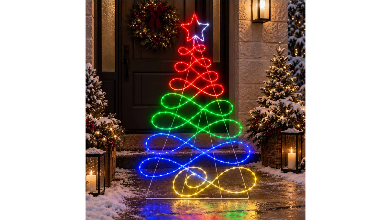 Lexi Lighting	87 x 170cm Rope Light RGB Christmas Tree Silhouette