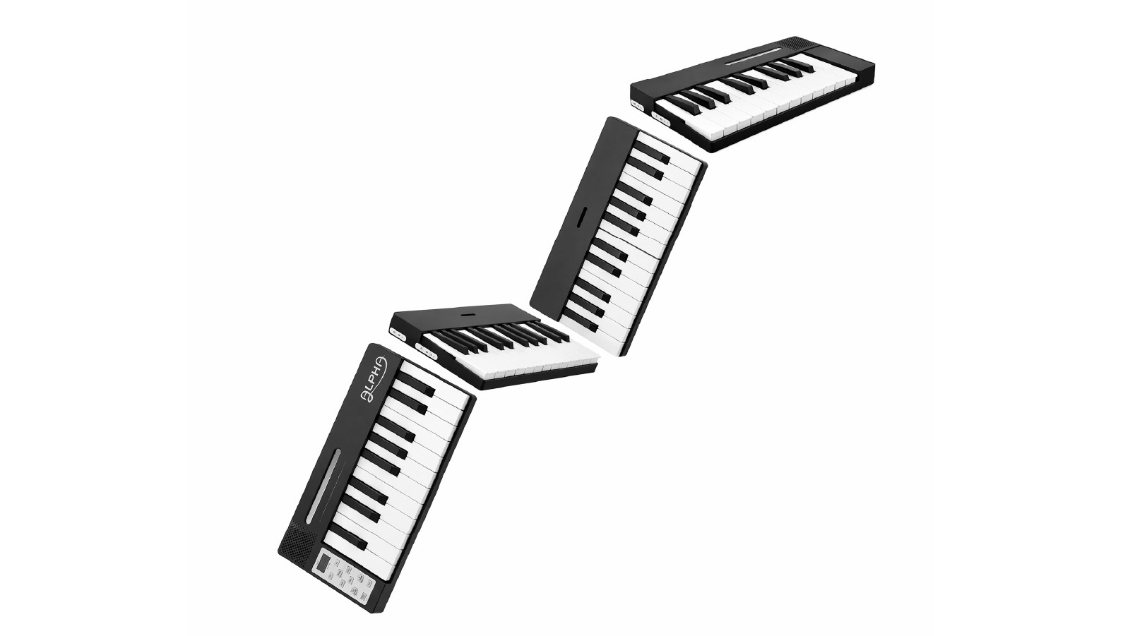 Alpha 88 Key Quad Folding Electronic Keyboard - Black