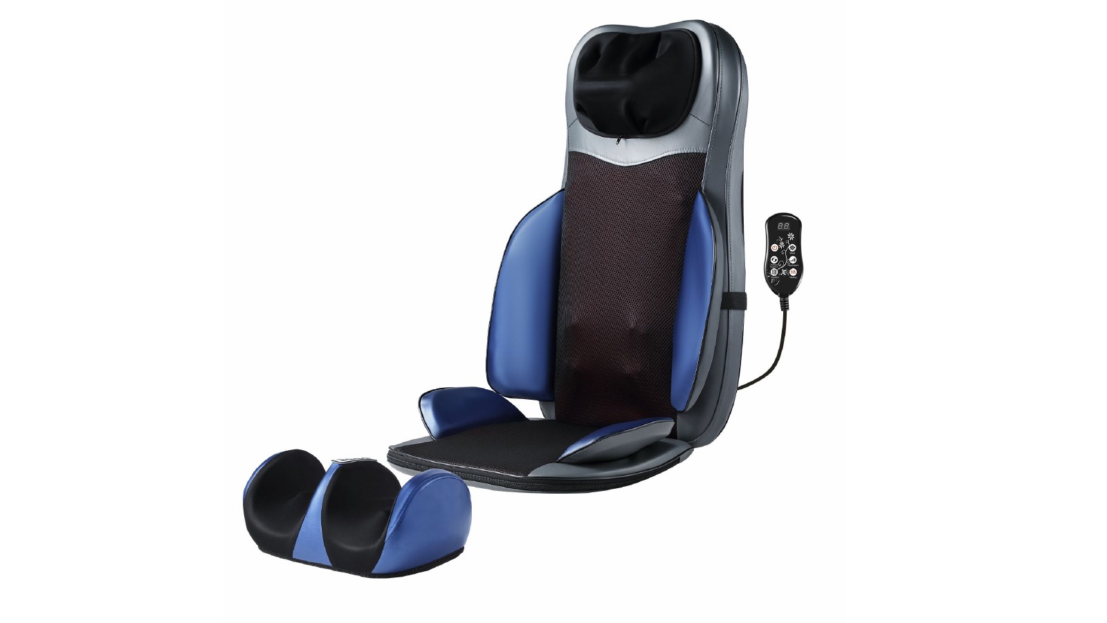 Homasa Full Body Heated Shiatsu Massage Cushion Chair Neck Back Vibration Massaging and Foot Massager