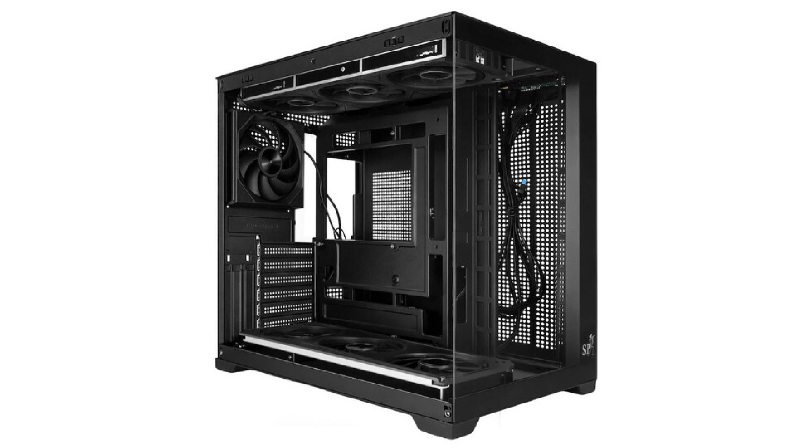 Dual-Chamber Mid Tower ATX PC Case with 270° Tempered Glass 7 ARGB PWM Fans 360mm Radiator Support