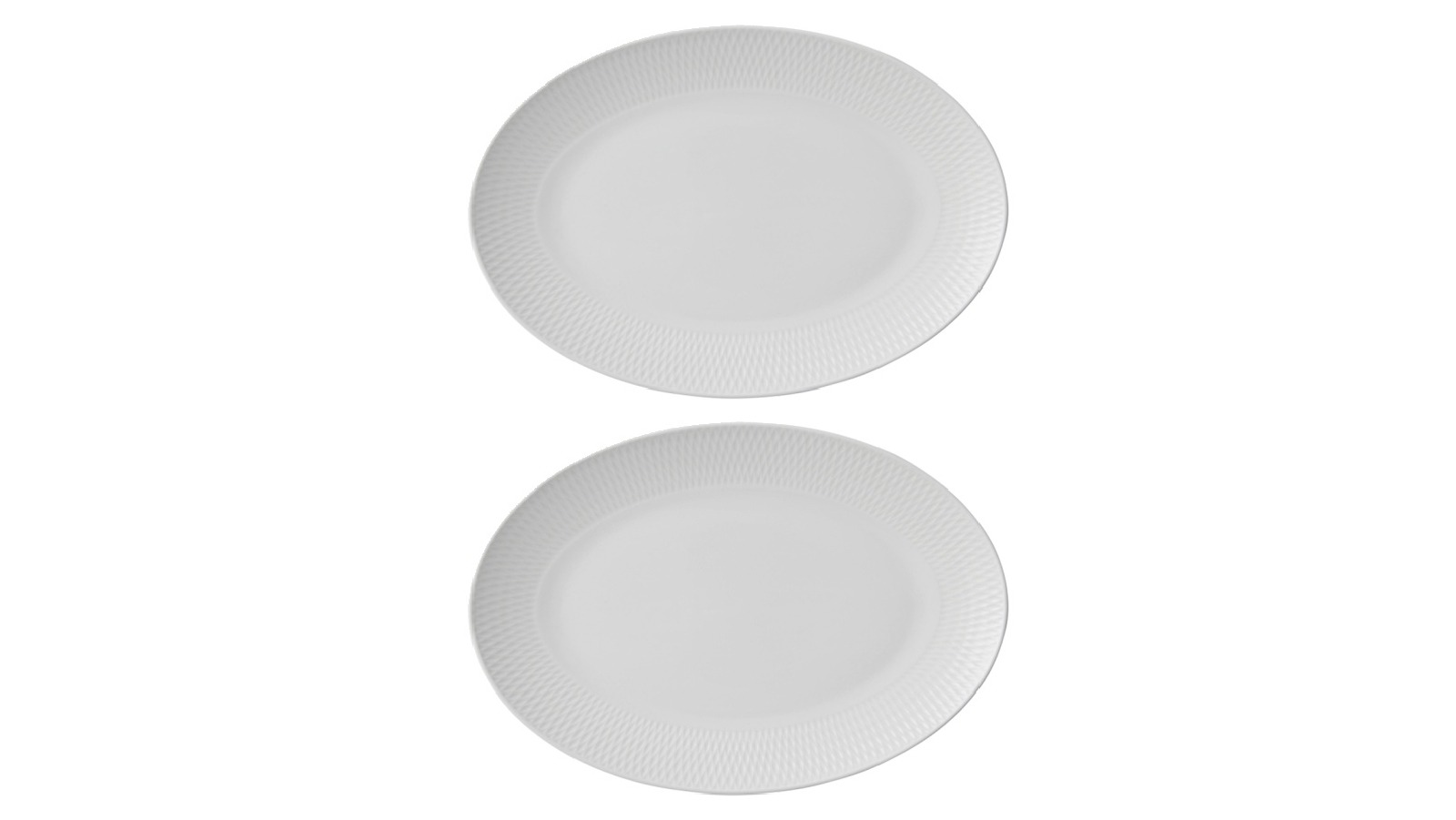 Maxwell & Williams 2 Piece Oval Diamond Serving Platter Porcelain - 36 x 25cm