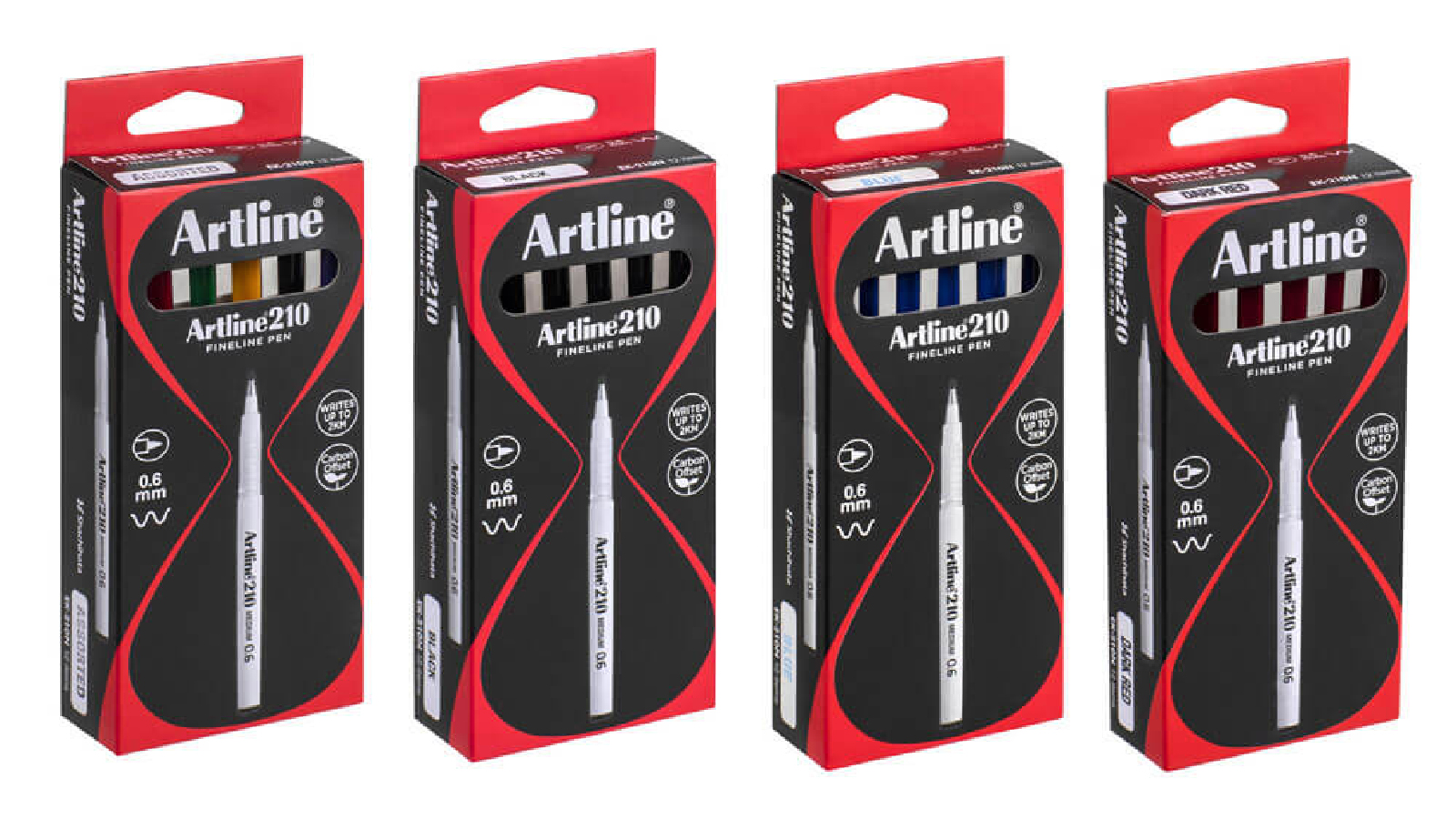 Latestbuy Box of 12 0.6mm Artline Fineliner Medium Pen