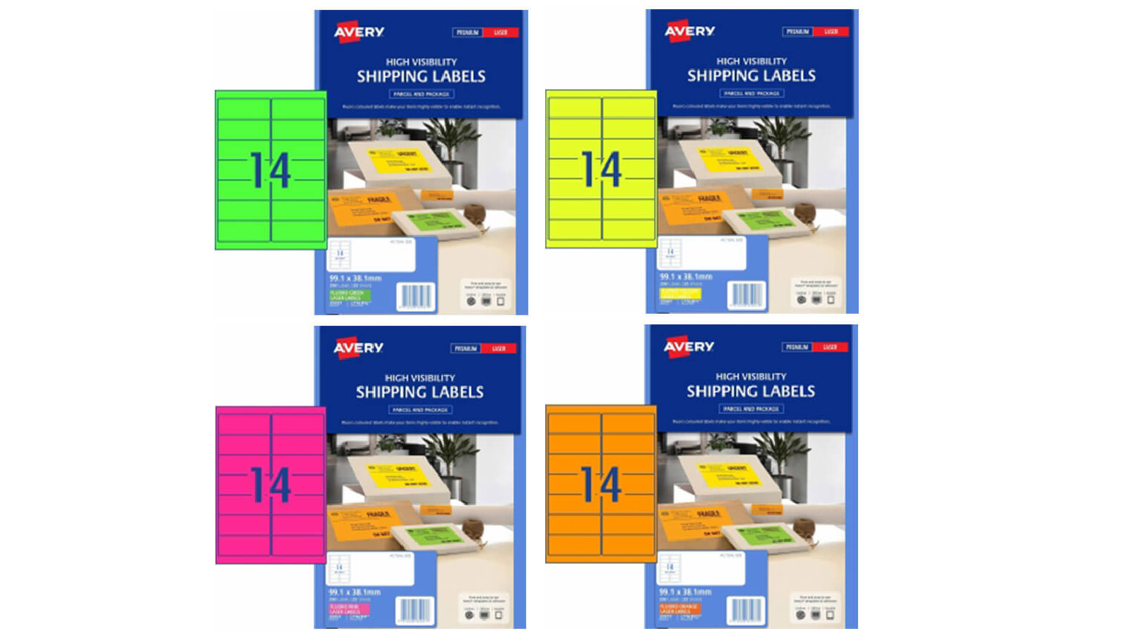 Latestbuy 25 Pack of 14/sheet Avery High Visibility Shipping Label