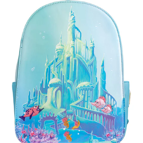 Latestbuy Little Mermaid 1989 Castle Snap Flap US Ex Mini Backpack