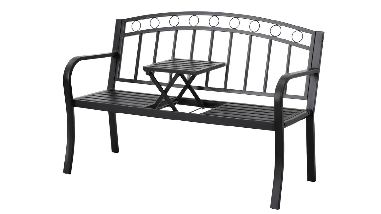 Gardeon Loveseat Outdoor Garden Bench Seat  - Black