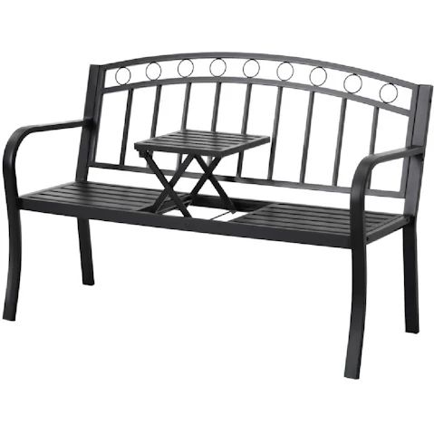 Gardeon Loveseat Outdoor Garden Bench Seat - Black