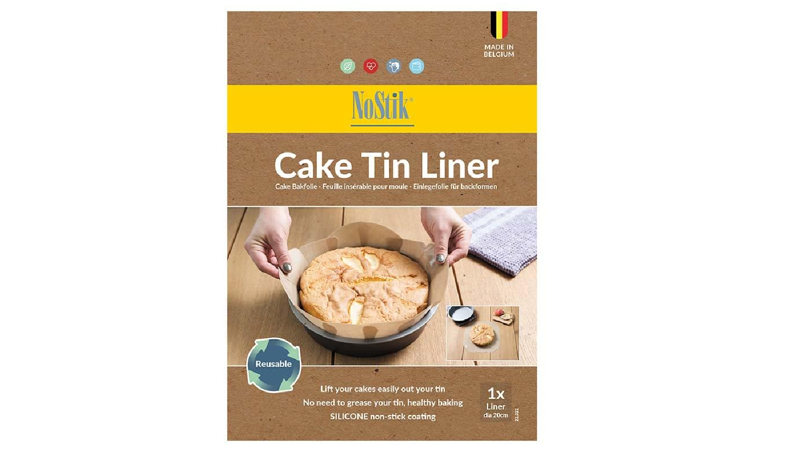 Nostik 20cm Silicone Fibreglass Cake Tin Liner - Round  
