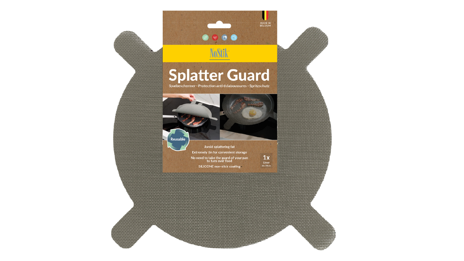 Nostik 28cm Silicone Fibreglass Splatter Guard | Harvey Norman