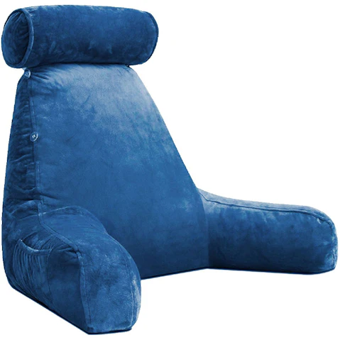Husband Pillow Bed Reading Cushion - Navy Blue