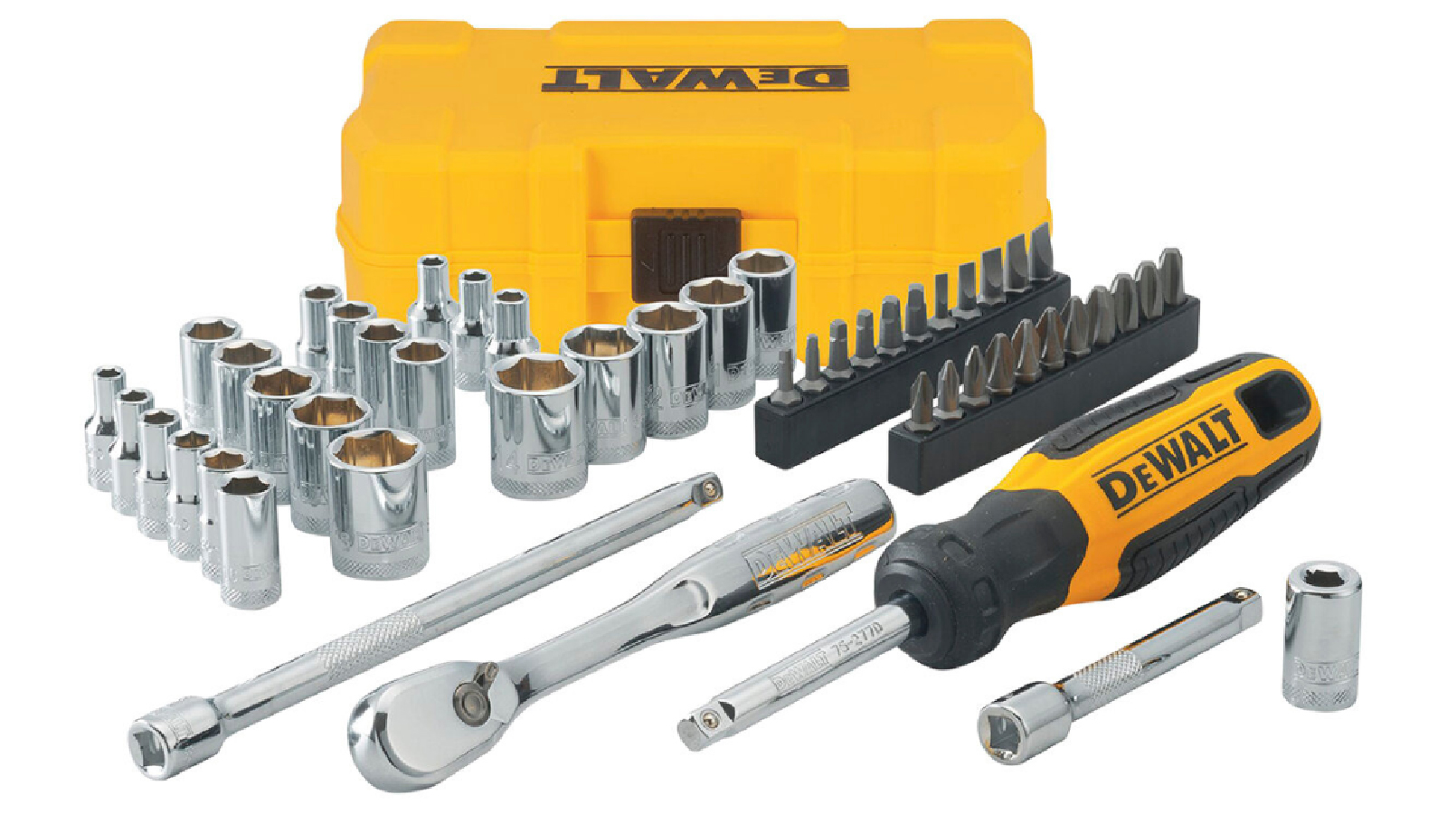 DeWalt 50 Piece Mechanics 1/4 Inch Drive Tools Socket Set