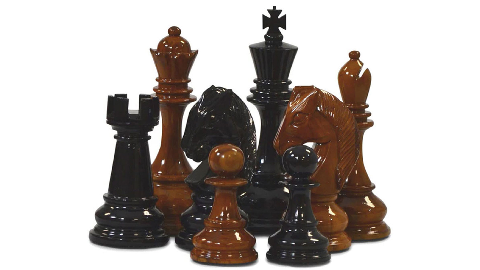 Yardgames 20cm Handmade Teak Chess Pieces