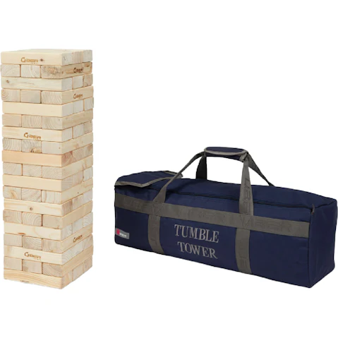 Uber 68cm To 120cm Tumble Tower Pine Oversized Jenga Style Game for All Ages
