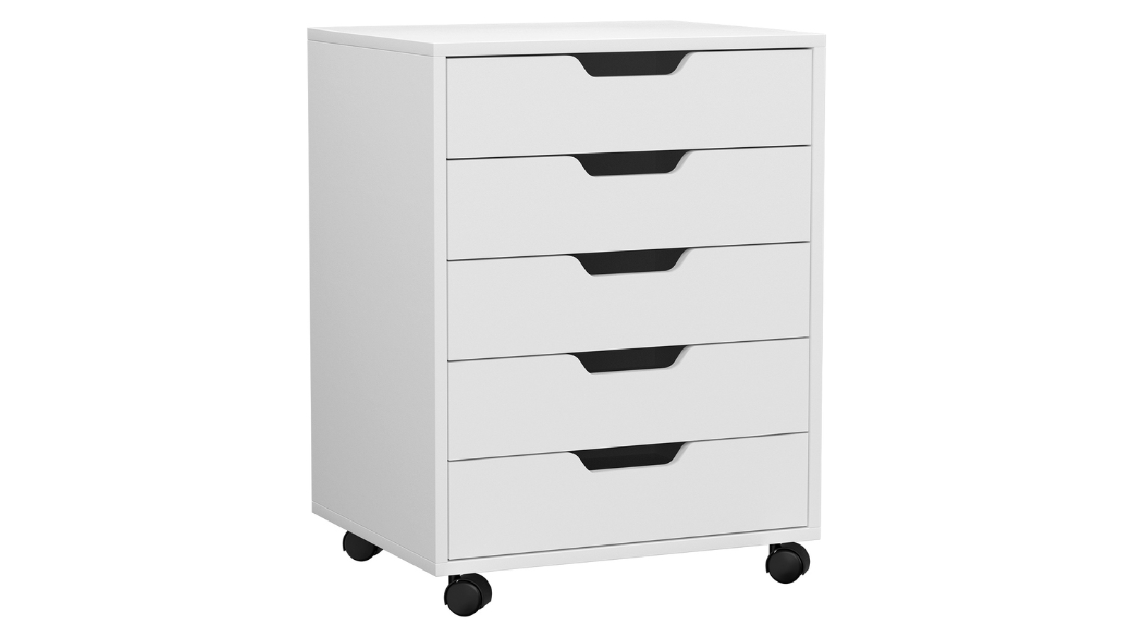 Artiss 5 Drawer Filing Cabinet Mobile Rolling Storage - White