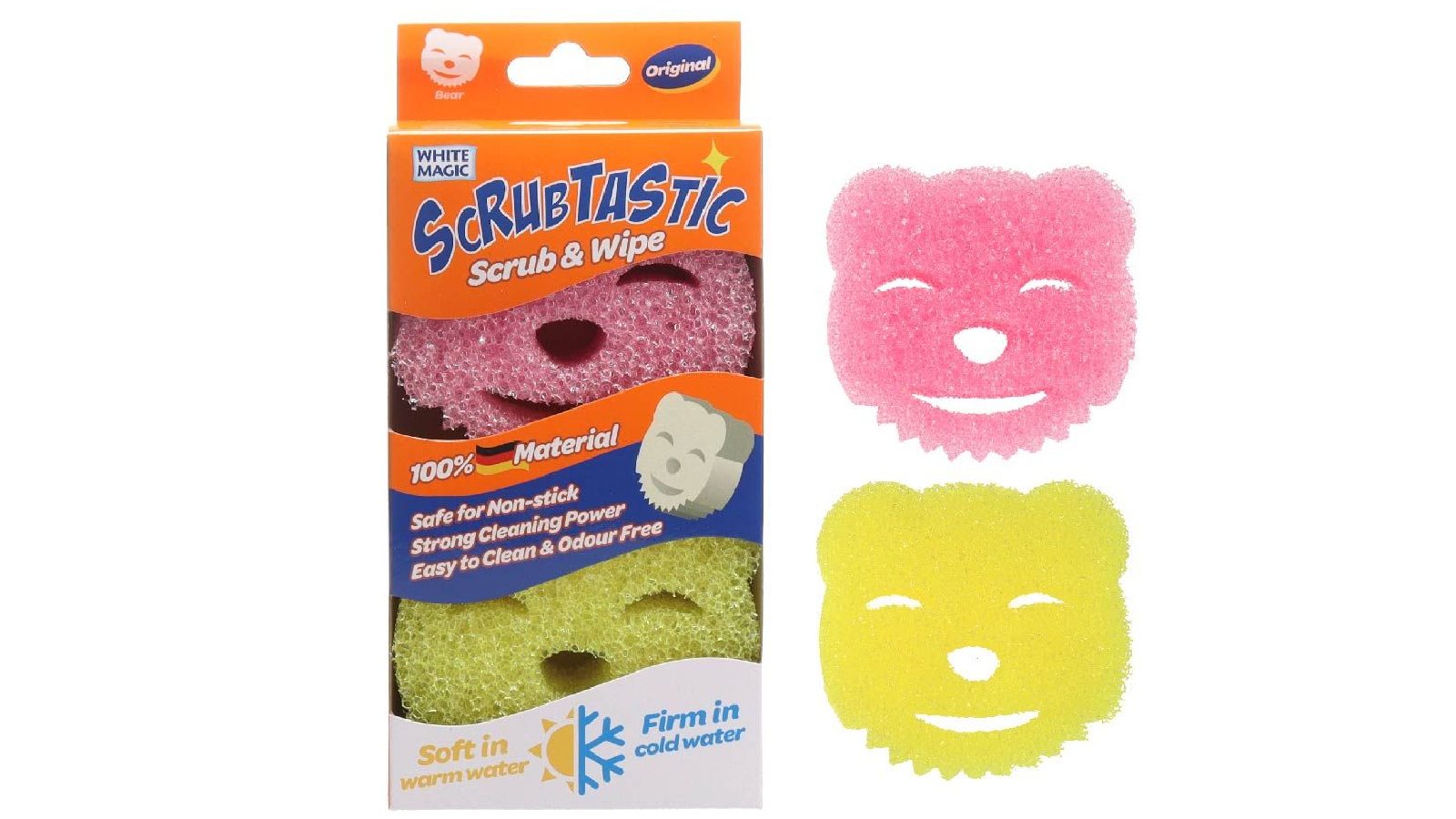 White Magic 2 Pack of Scrubtastic Scrub and Wipe Sponge 