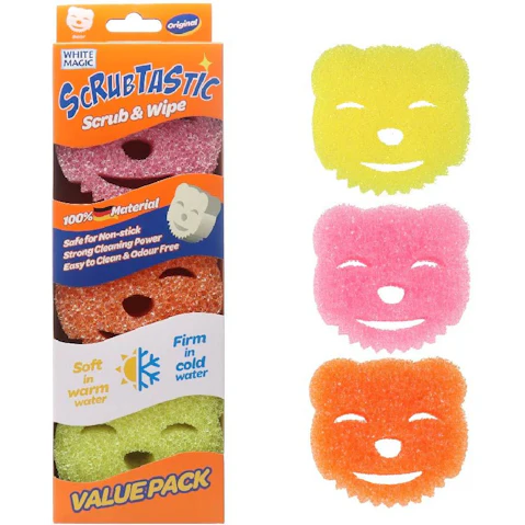 White Magic 3 Pack of Scrubtastic Scrub and Wipe Sponge