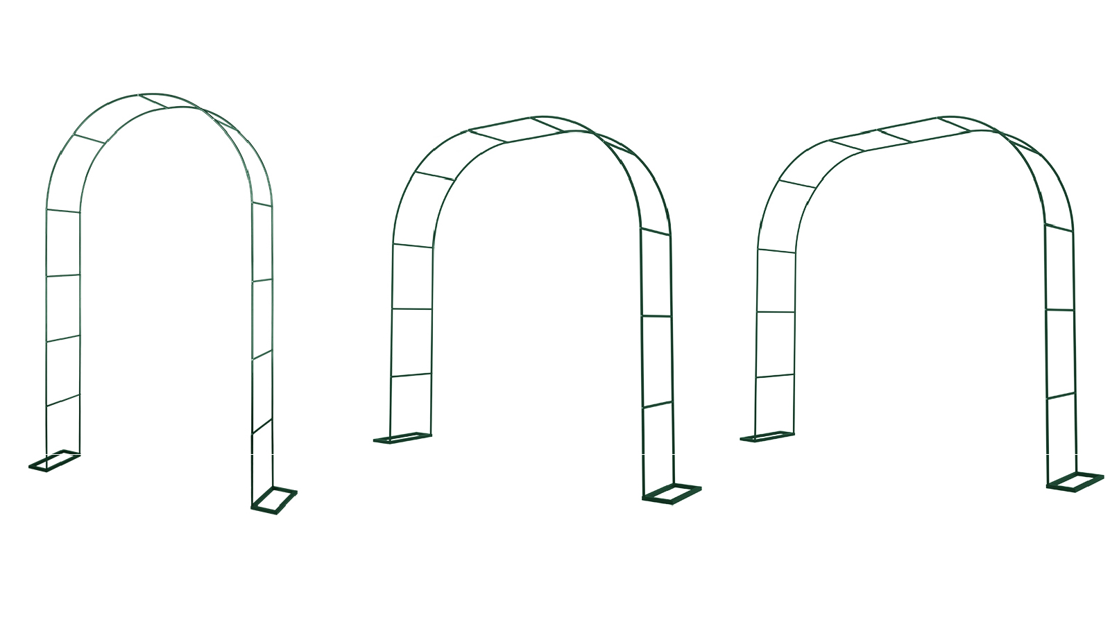 Garden Arches 200-240cm Adjustable Height  Trellis Archway with Stand Support - Green