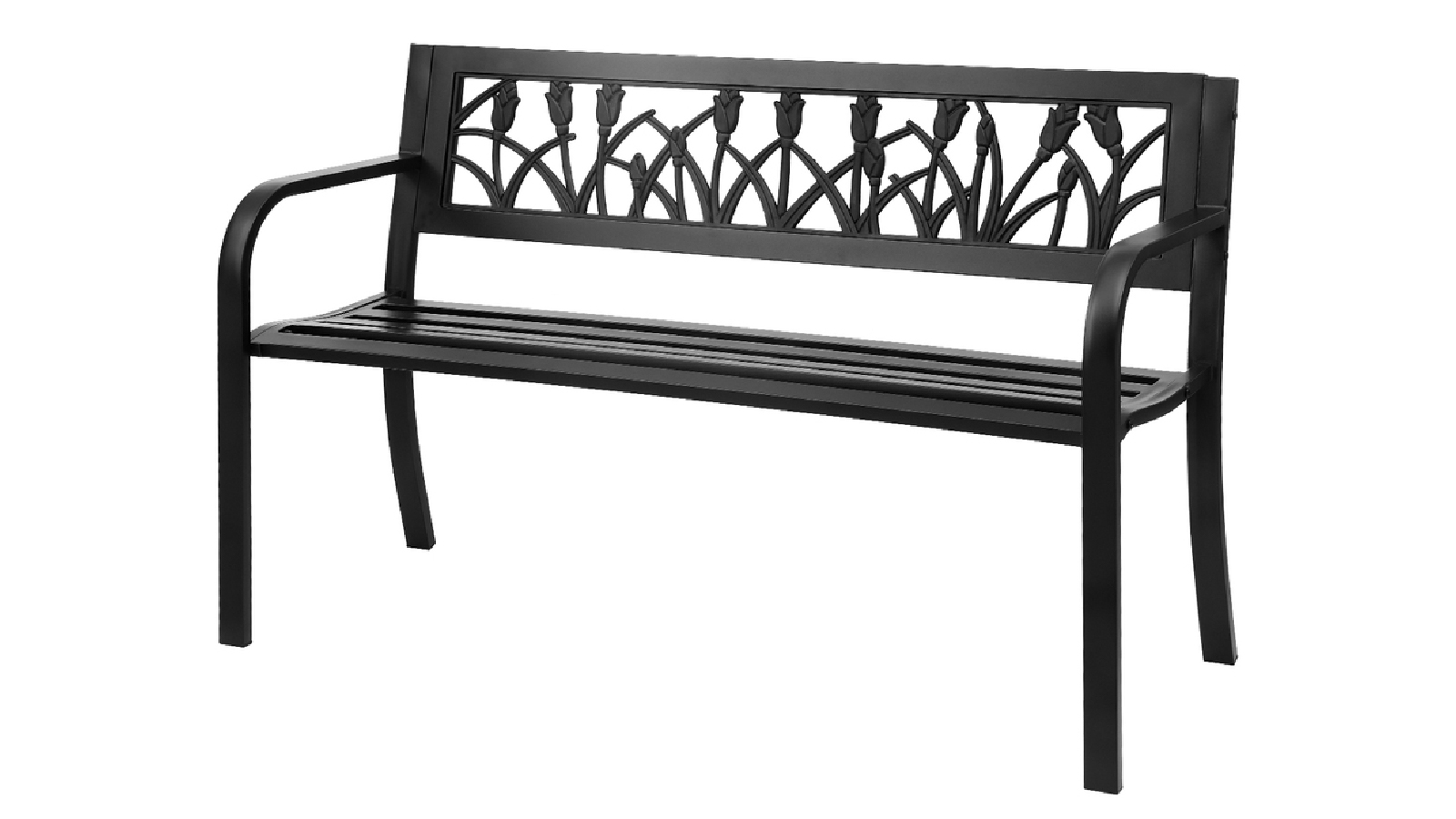 Gardeon 2 Seater Steel Outdoor Garden Bench - Black