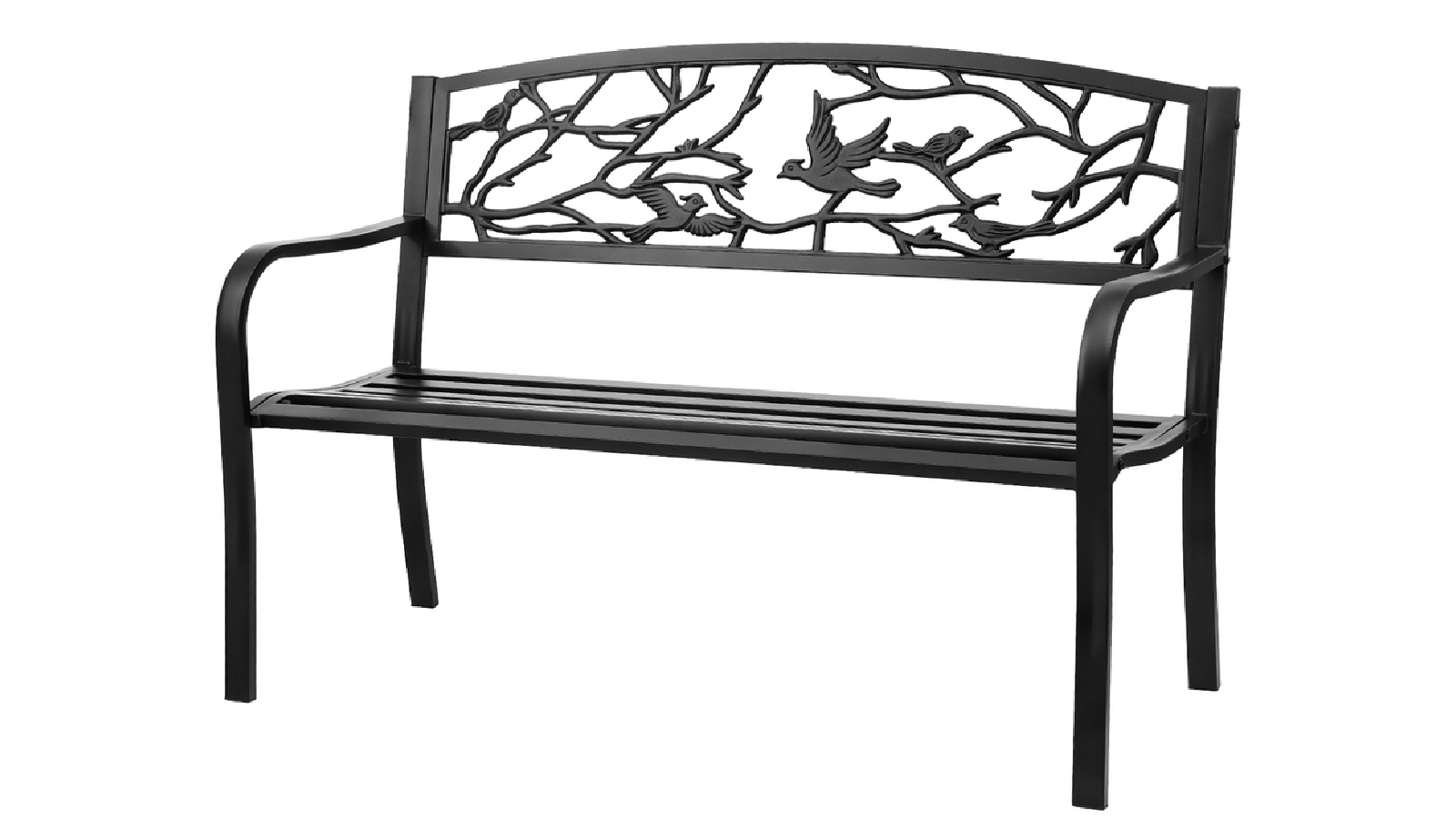 Gardeon 3 Seater Steel Outdoor Bench Seat - Black