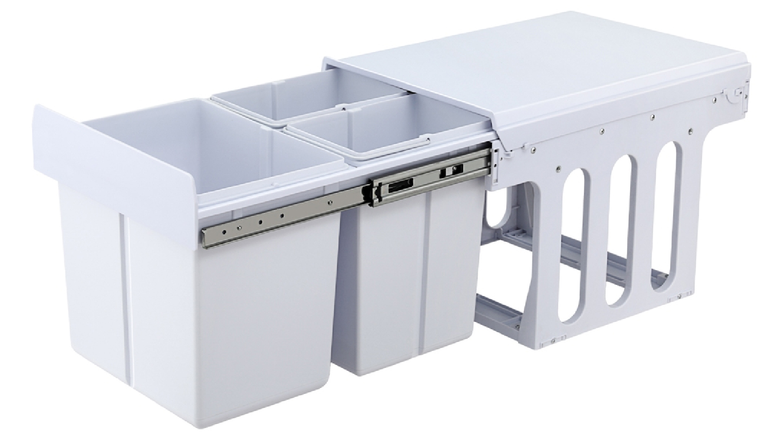 Cefito 31L Triple Slide Pull Out Bin - White