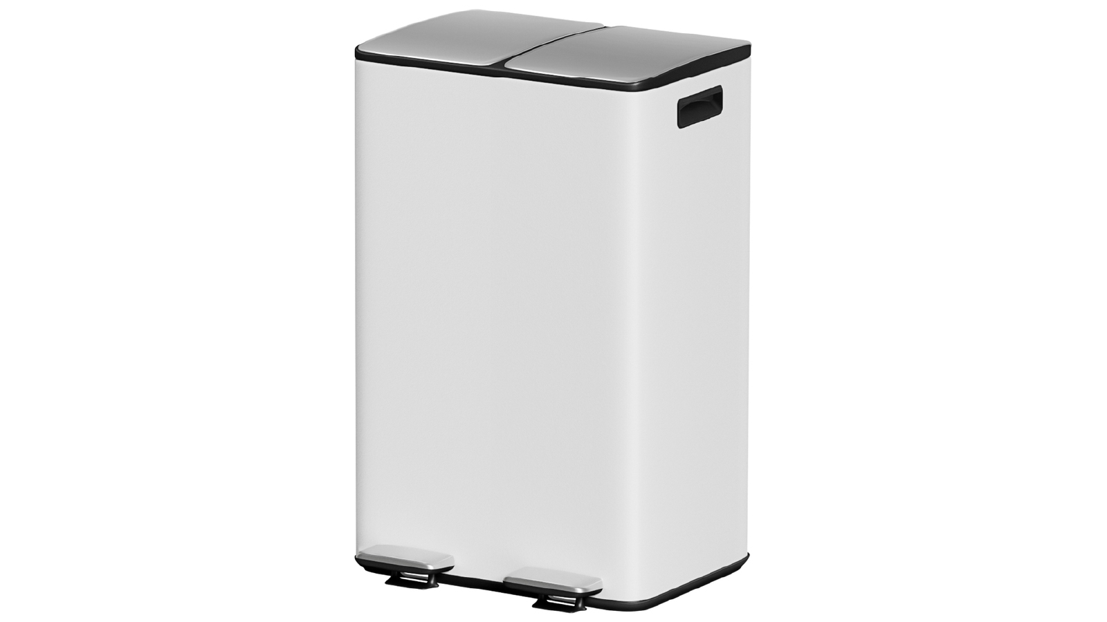 Cefito 60L Pedal Bins Dual Compartment - White | Harvey Norman