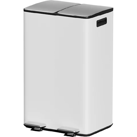 Cefito 60L Pedal Bins Dual Compartment - White