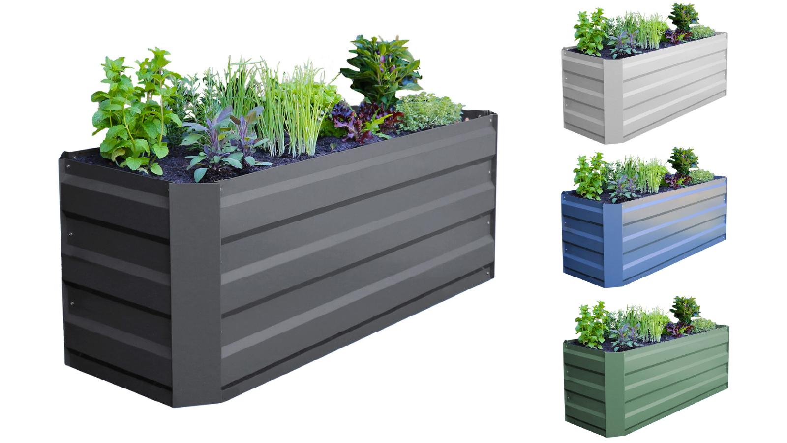 Greenlife Slimline Raised Patio Planter Garden Bed With Greenhouse Cover