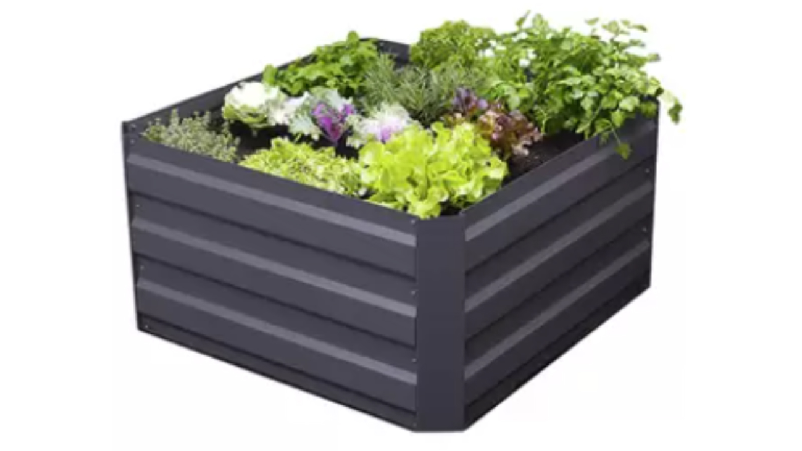 Greenlife 85 x 85 x 45cm Raised Garden Bed Planter With Greenhouse Cover - Galvanized Steel 