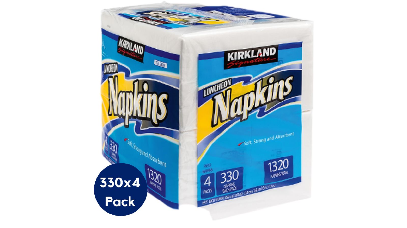 Kirkland  4 Pack of 330 Sheets White Paper Napkins