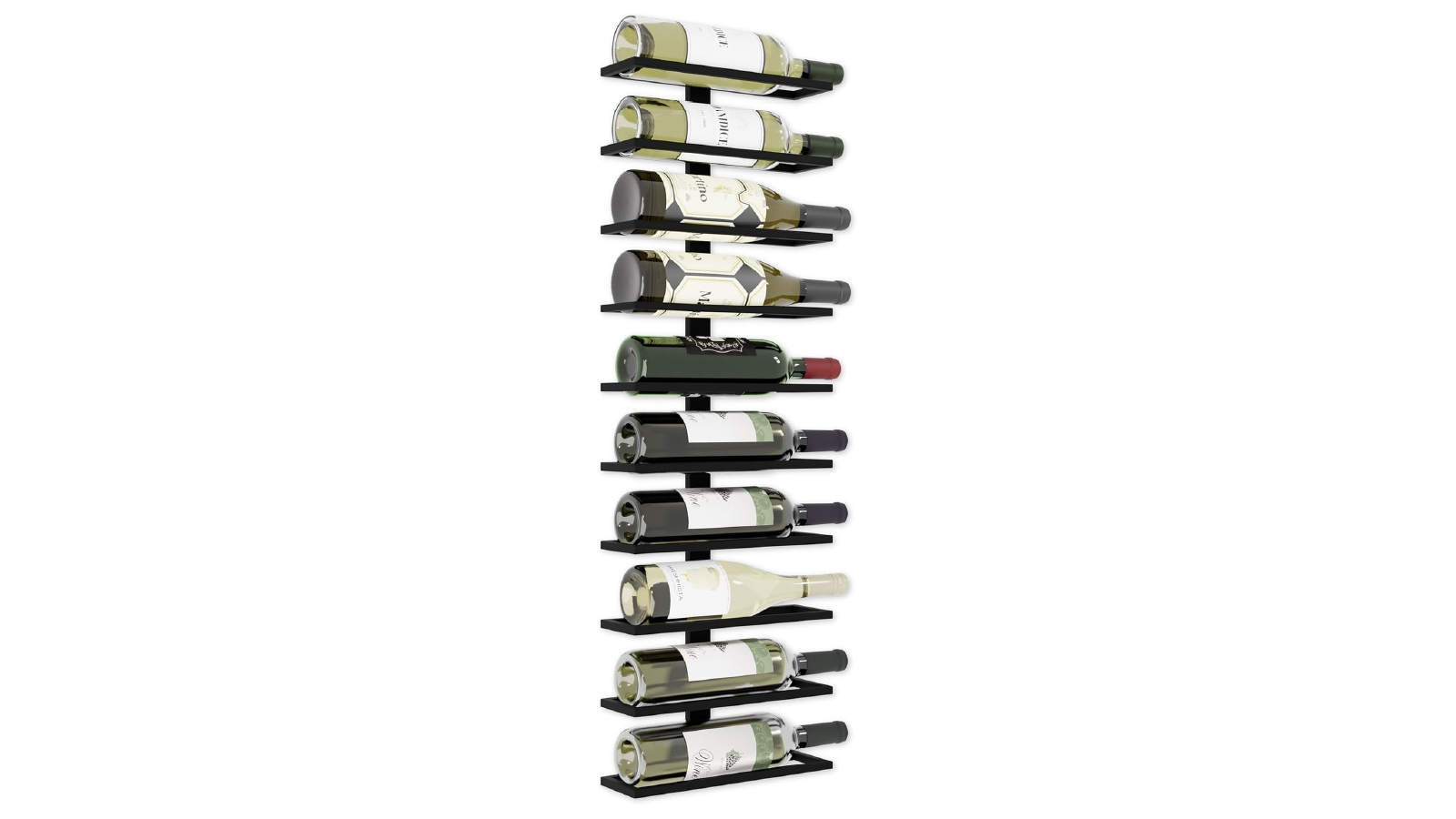 Carla Home Metal Wall Mount Wine Rack for Wine Bottles, Liquor, Champagne can Holds 10 Bottles